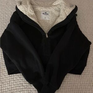 Hollister Black Sherpa-Lined Hoodie